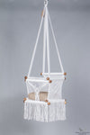 Levi Madero Macrame Swinging Baby Chair-White