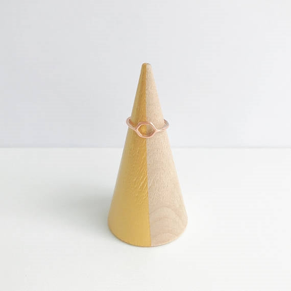 Gold Striped + Beechwood Ring Cone