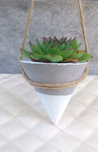 James Concrete Planters White Dipped Cone