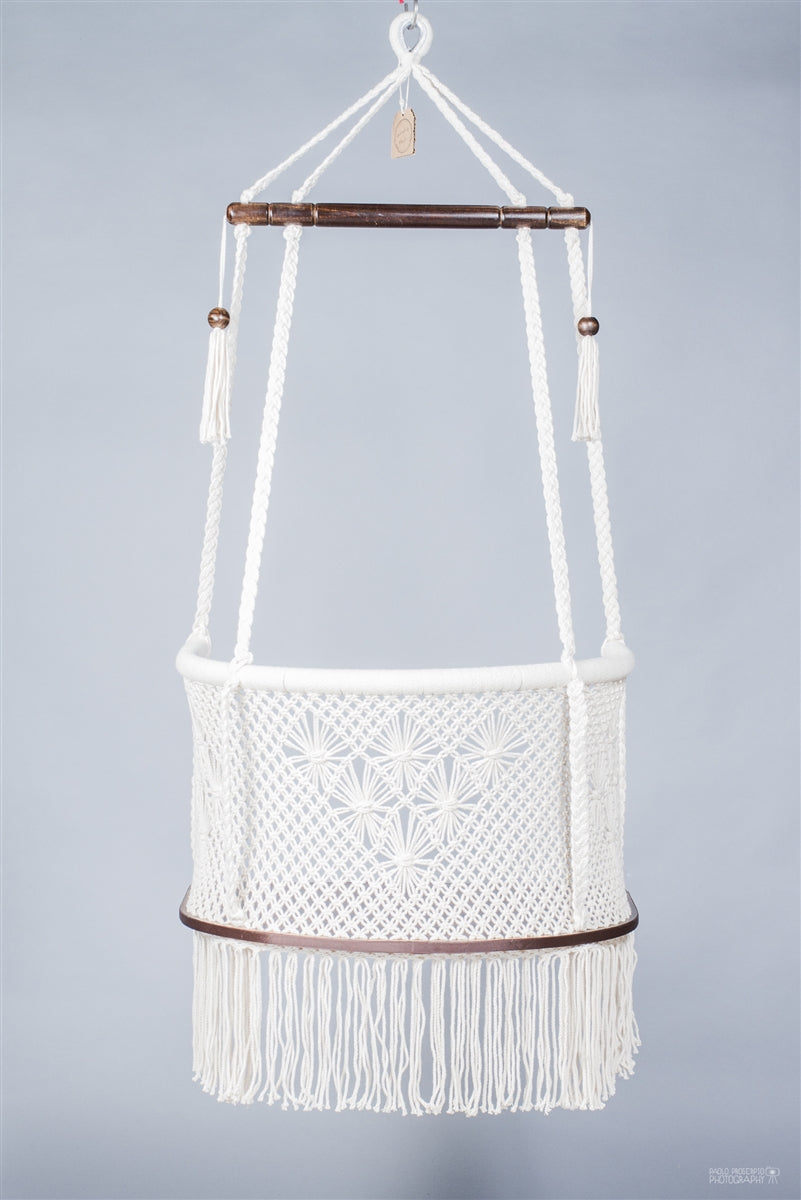 Odette Macrame Hanging Chair-Cream