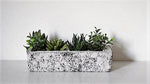 Minimalist Marbled Rectangle Double Planter