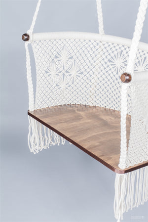 Odette Macrame Hanging Chair-Cream
