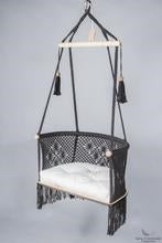 Odette Macrame Hanging Chair - Black