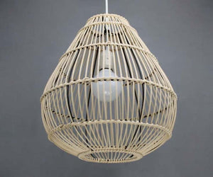 Rounded Rattan Natural Basket Pendant