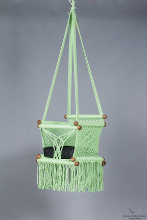 Levi Madero Macrame Swinging Baby Chair-Pistachio