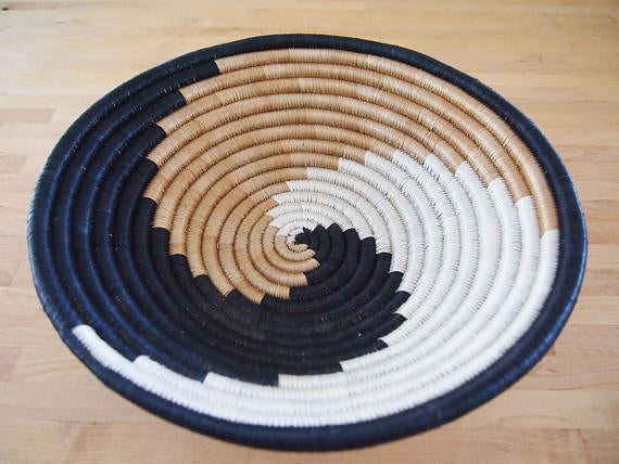 Rwanda Swirls Sisal Sweetgrass Basket - 12"