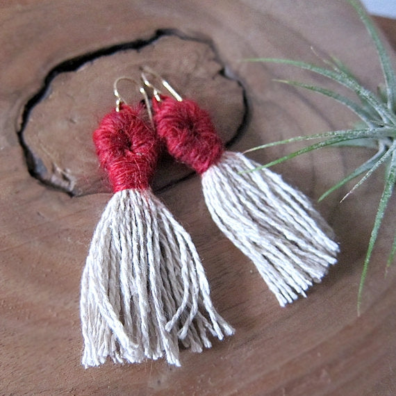 Fashion :: Earrings :: Designer Oxidized Red Tassel Earrings for Women and  Girls