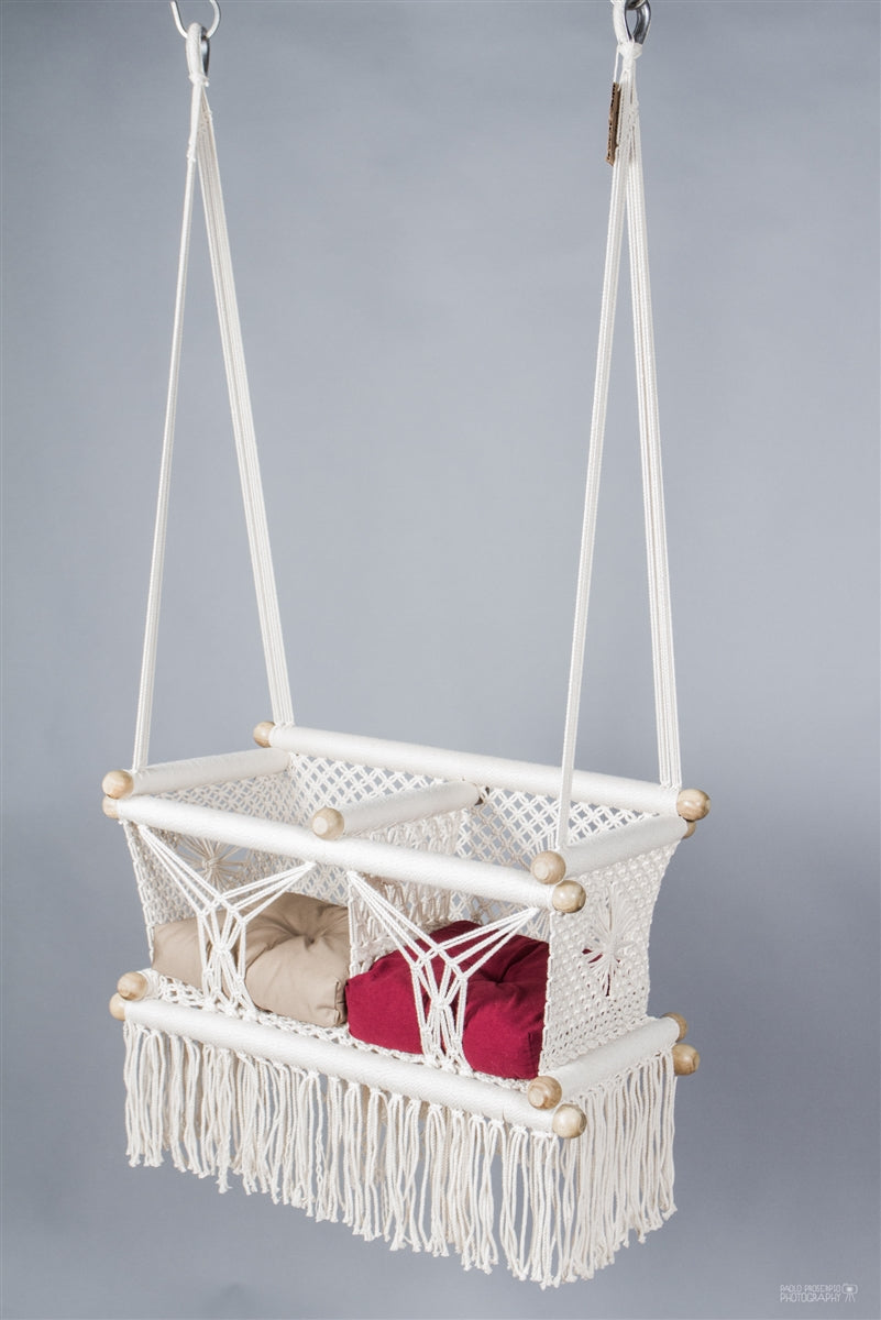 Cream Macrame Twin Baby Hanging Chair