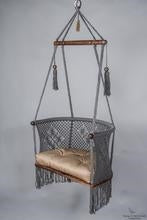 Odette Macrame Hanging Chair - Grey