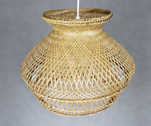 Woven Bamboo Double Shaded Pendant