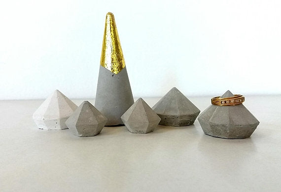 Diamond Cone Cone Rings-set of 6