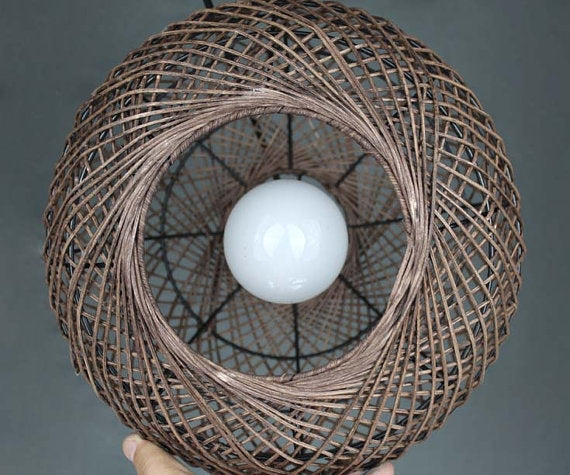 Hand Woven Sphere Rattan Pendant
