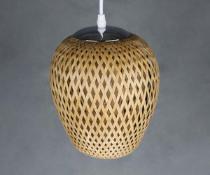 Double Handwoven Bamboo Pendant Light