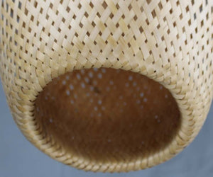 Double Handwoven Bamboo Pendant Light