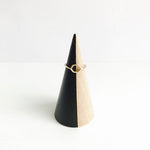 Black Striped + Beechwood Ring Cone