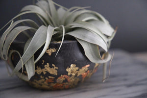 Charcoal Gold Leaf Planter Bowl