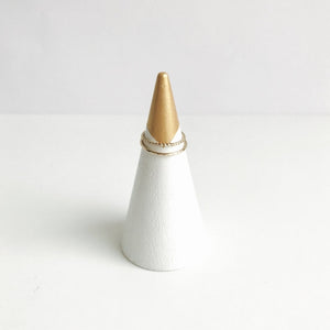 Gold Dipped Tip White Ring Cone