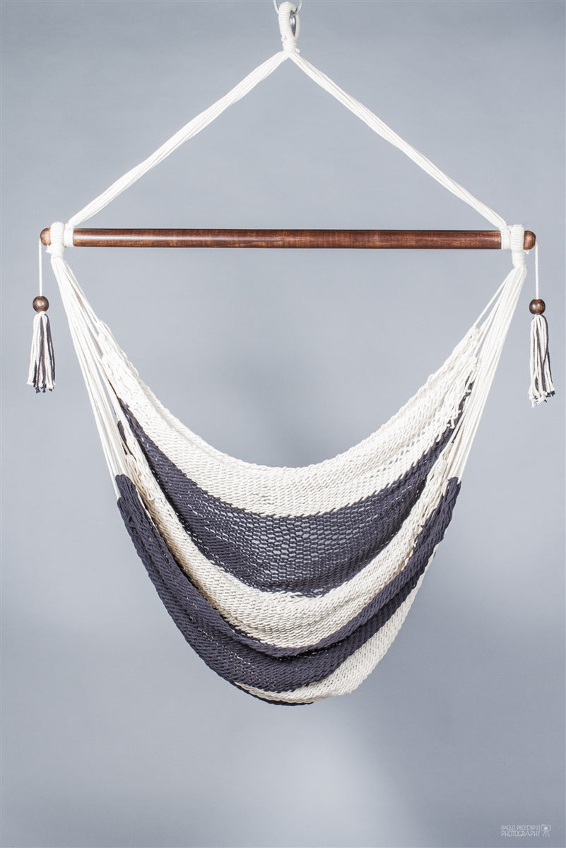 Double Color Tassels Hammock Swing With Bar