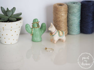 Llama + Cactus Ring Holder Set