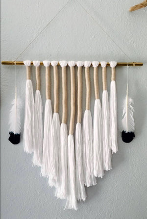 Dip Dyed Feather Wall Hanging