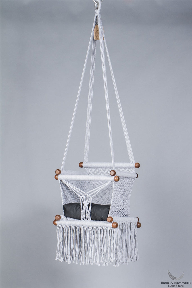 Levi Madero Macrame Swinging Baby Chair-Gray