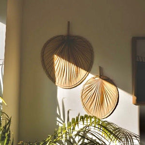 Natural Palm Leaf Fans--Set of 2